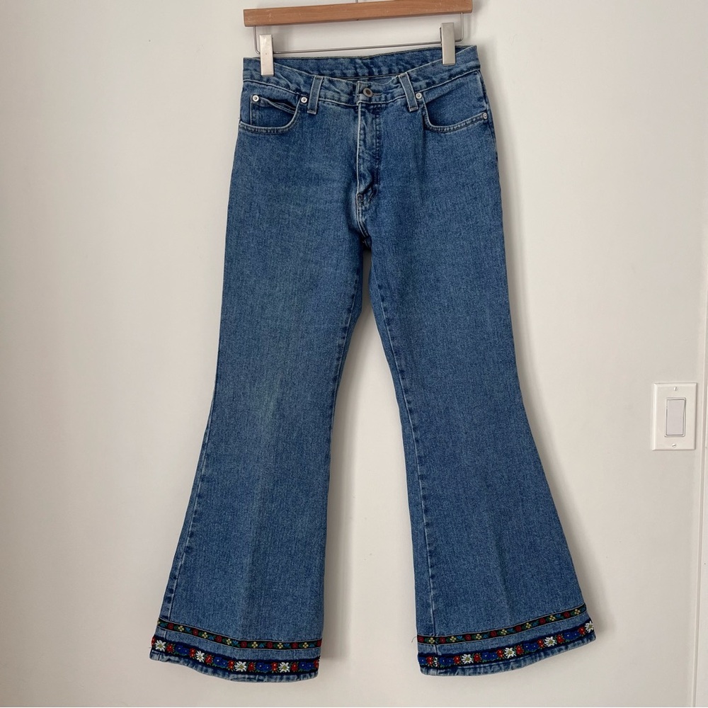 90s Embroidered Flare Jeans